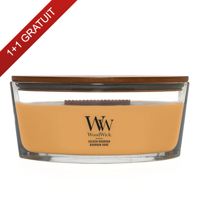 Lumanare Parfumata Ellipse Golden Bourbon, WoodWick® Lumanare Parfumata Ellipse Golden Bourbon, WoodWick®
